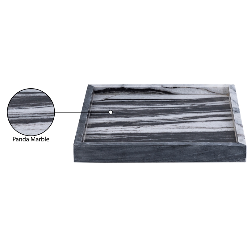 Meridian Furniture Barletta Panda Square Marble Tray