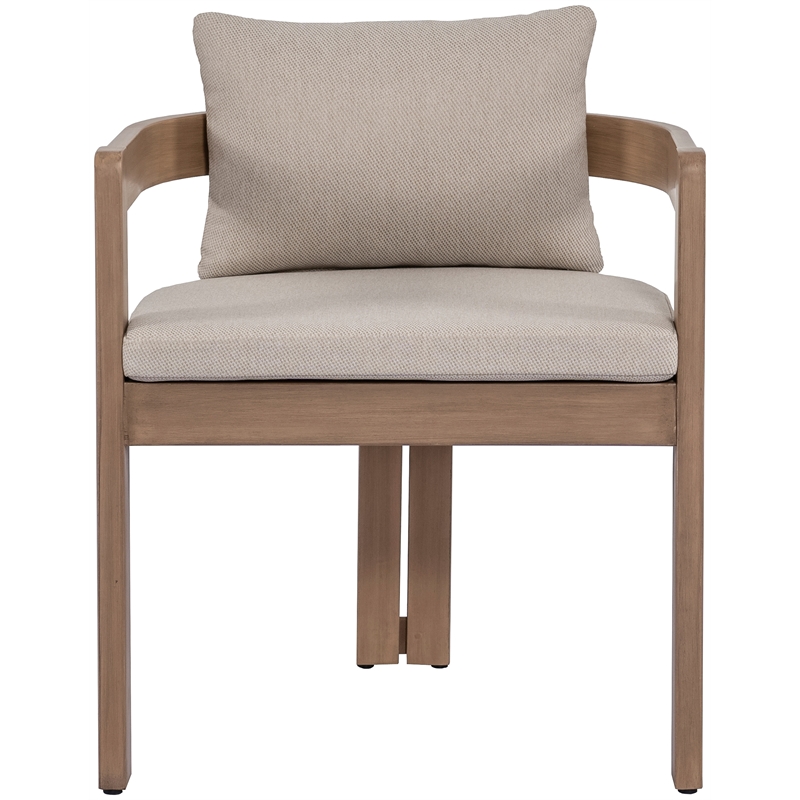 Meridian Furniture Newport Beige Water Resistant Fabric Patio Dining Chair