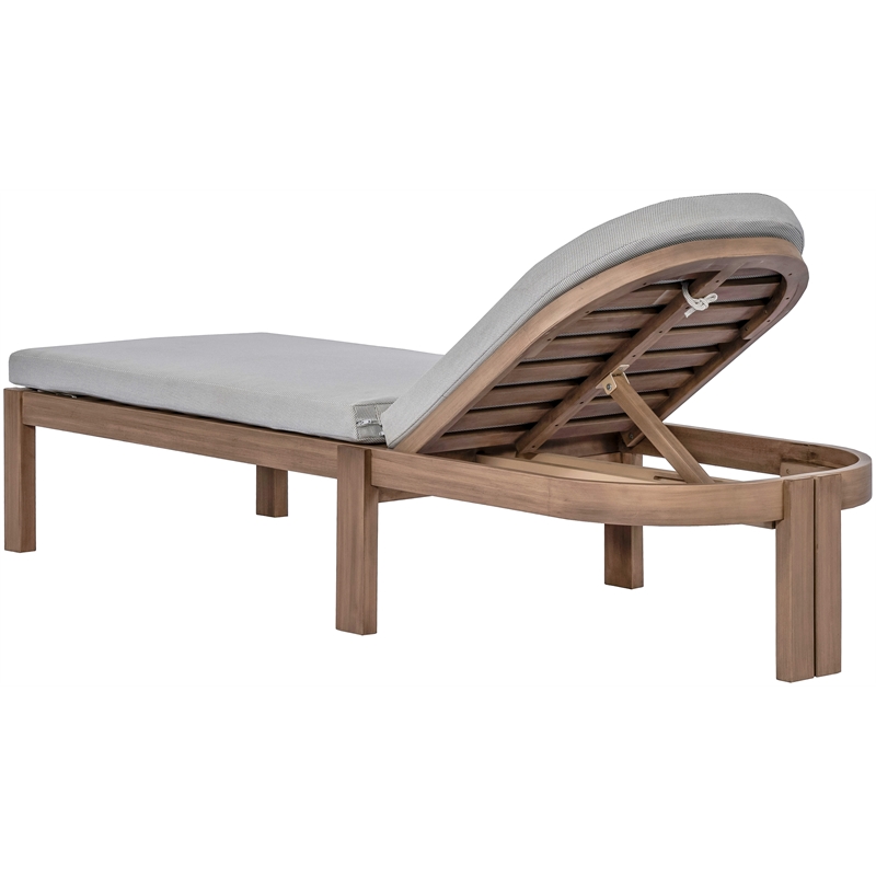 Meridian Furniture Newport Grey Water Resist Fabric Patio Lounge Chair w/ Cover
