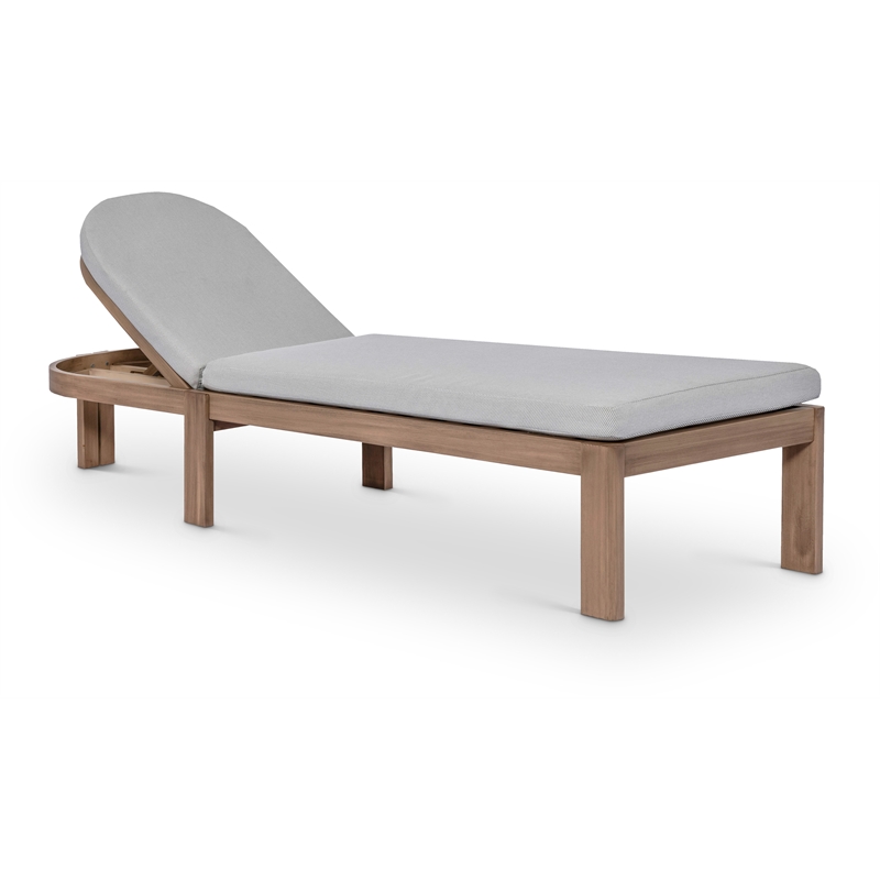 Meridian Furniture Newport Grey Water Resist Fabric Patio Lounge Chair w/ Cover