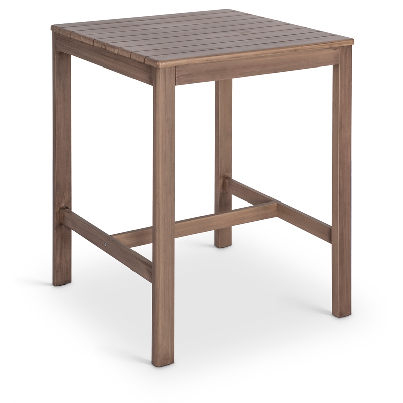Meridian Furniture Newport Acacia Wood Patio Square Bar Table w/ Cover