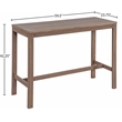 Meridian Furniture Newport Acacia Wood Patio Rectangle Bar Table w/ Cover