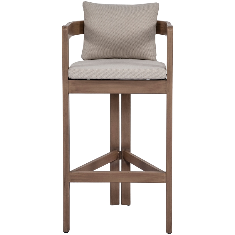 Meridian Furniture Newport Beige Water Resistant Fabric Patio Bar Stool