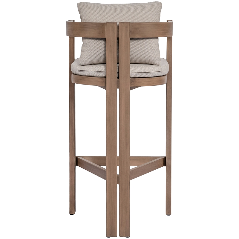 Meridian Furniture Newport Beige Water Resistant Fabric Patio Bar Stool