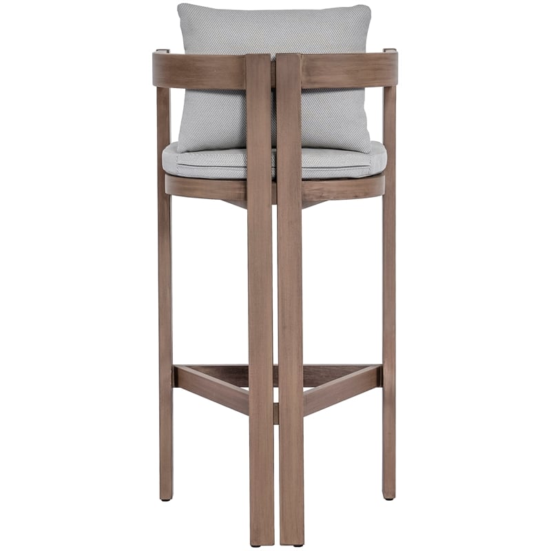 Meridian Furniture Newport Grey Water Resistant Fabric Patio Bar Stool
