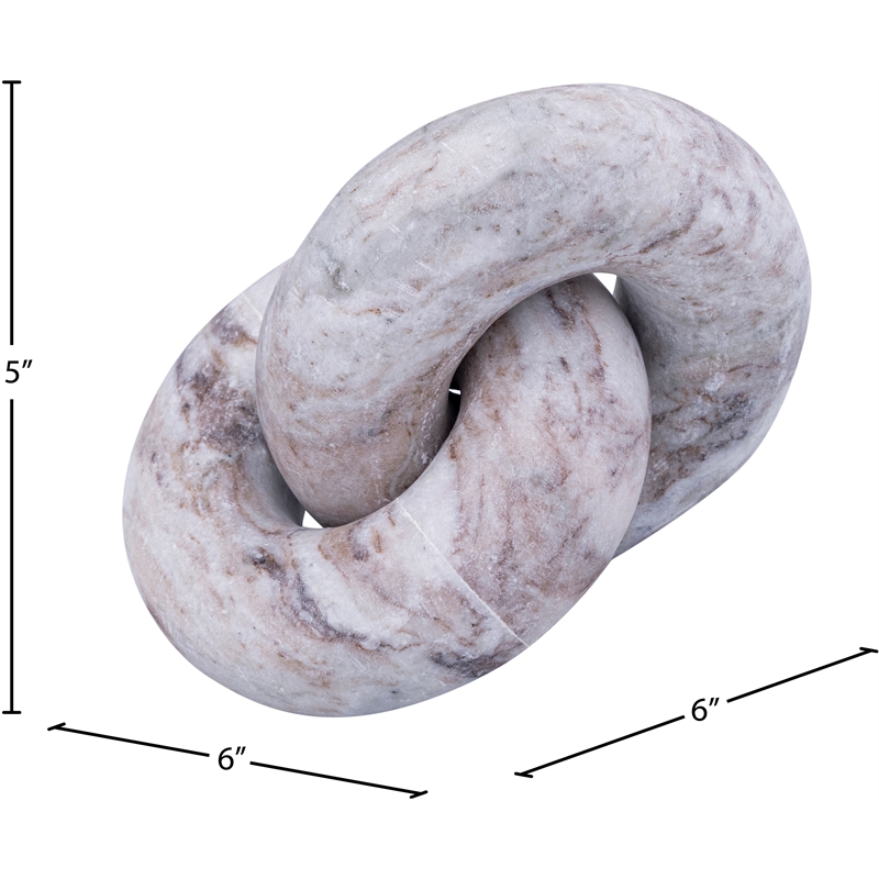 Meridian Furniture Knot Brown Marble Decorative Knot
