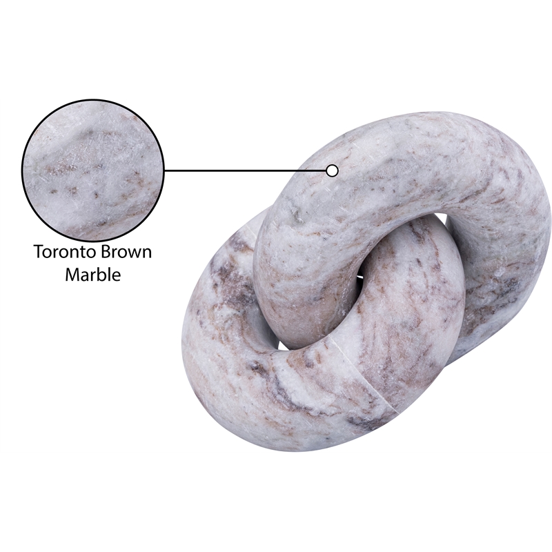 Meridian Furniture Knot Brown Marble Decorative Knot