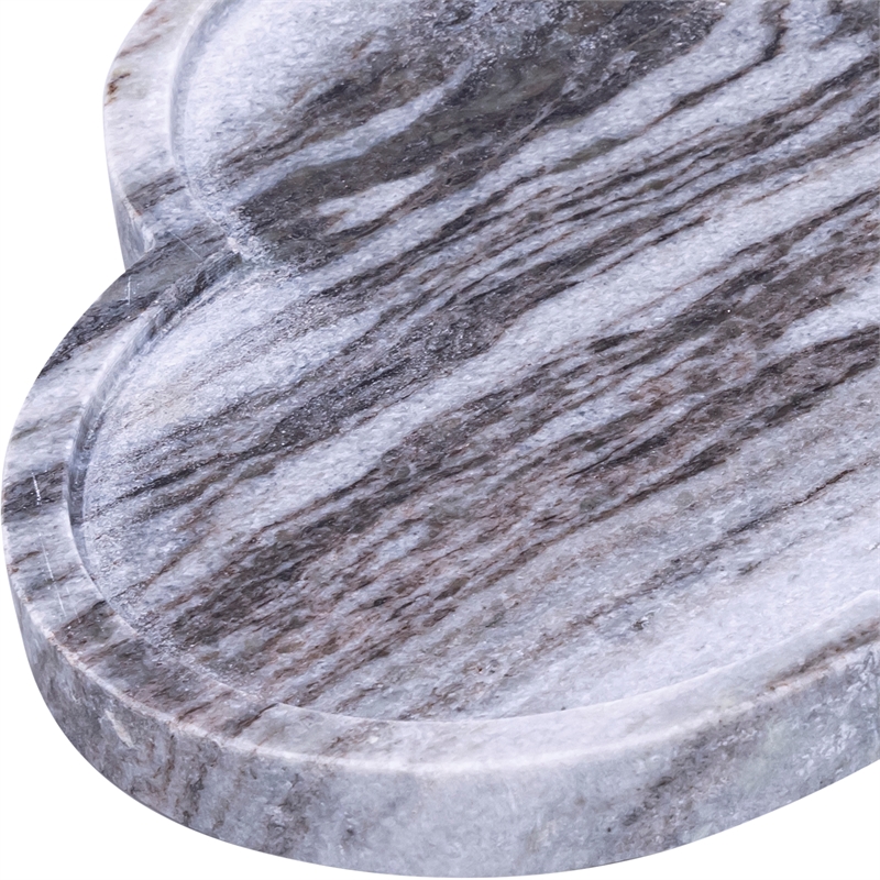 Meridian Furniture Rimini Panda Clover Shaped Marble Tray