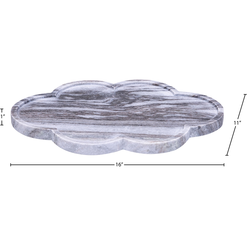 Meridian Furniture Rimini Panda Clover Shaped Marble Tray