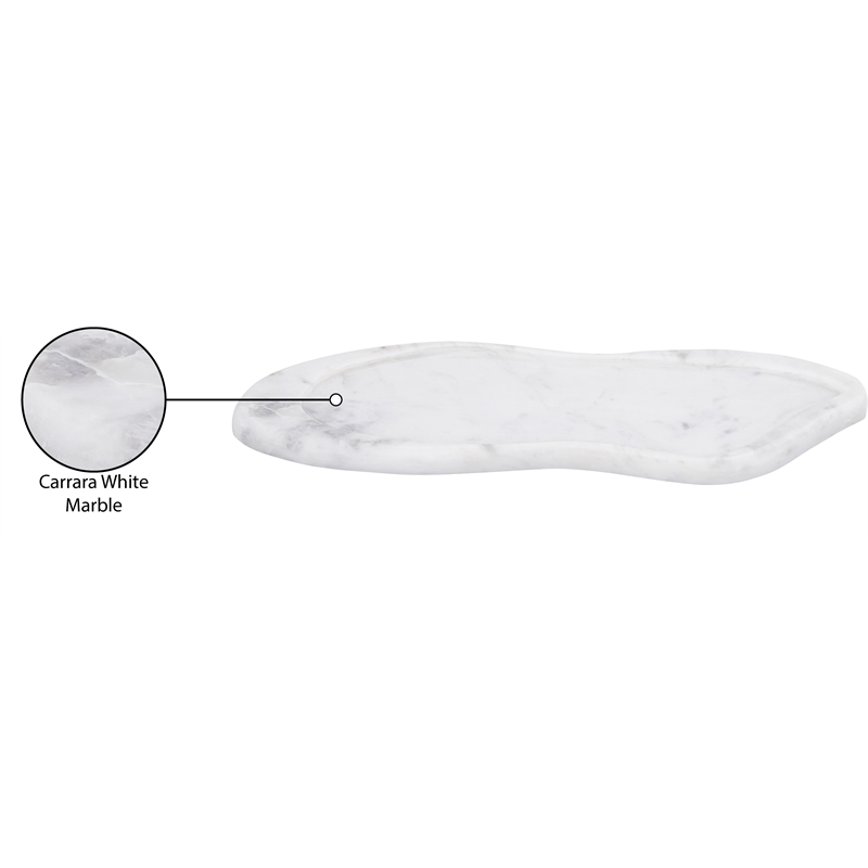 Meridian Furniture Arezzo White Marble Tray