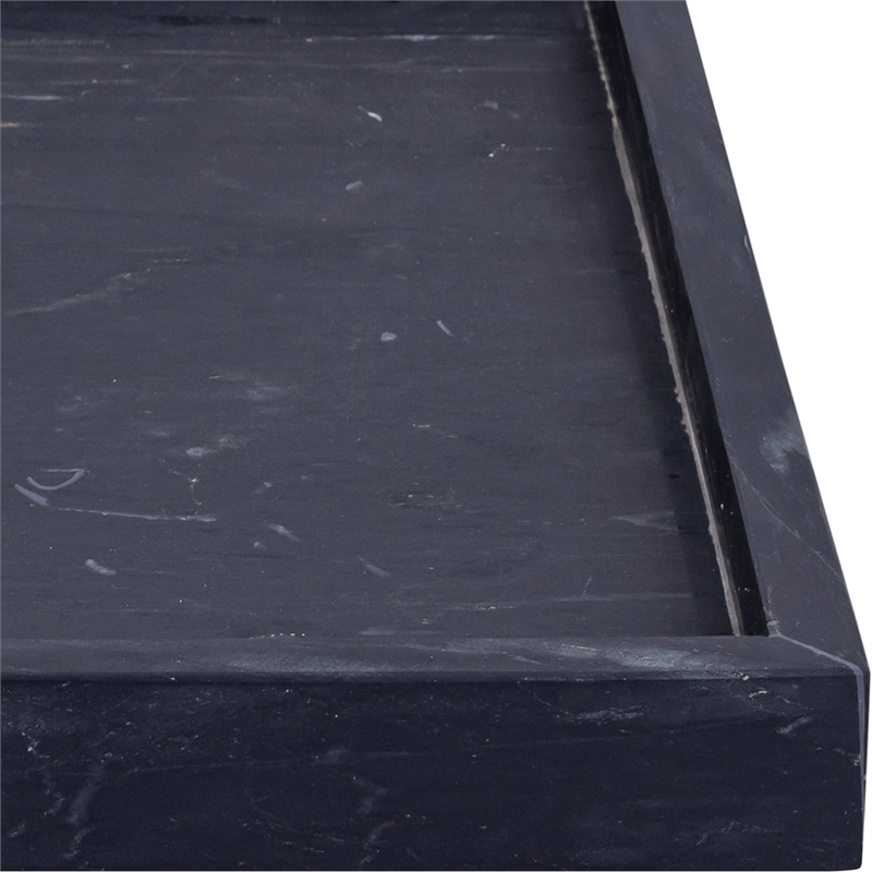 Meridian Furniture Barletta Black Square Marble Tray