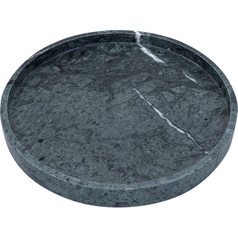 Meridian Furniture Barletta Green Round Marble Tray