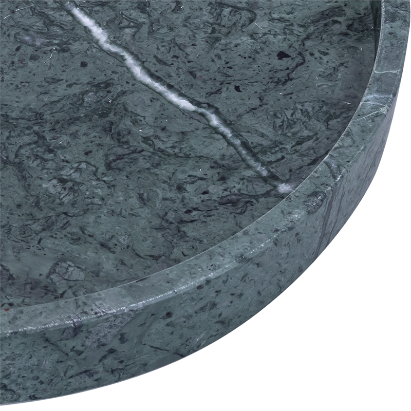 Meridian Furniture Barletta Green Round Marble Tray