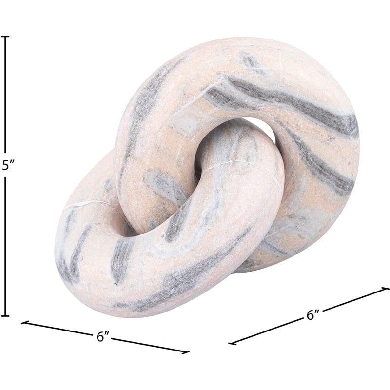 Meridian Furniture Knot Pink Marble Decorative Knot