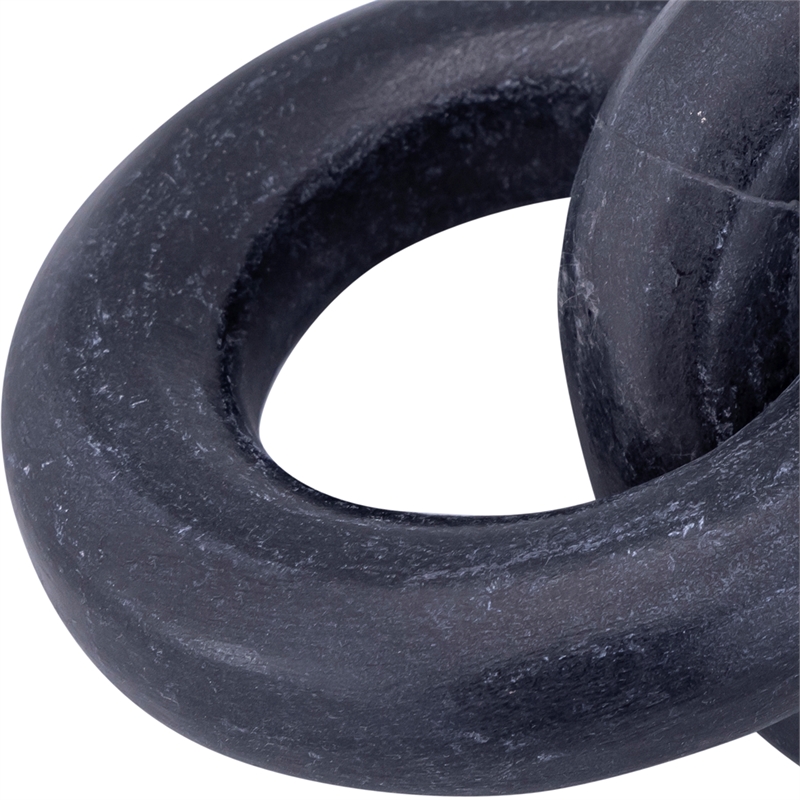 Meridian Furniture Rings Black Marble Decorative Chain Links