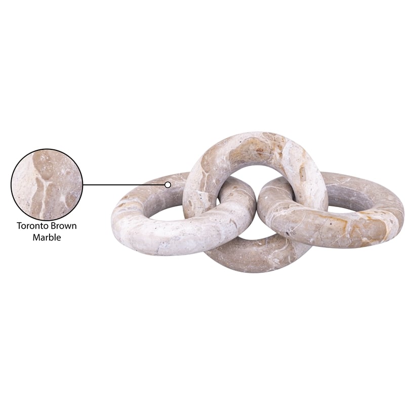 Meridian Furniture Rings Brown Marble Decorative Chain Links