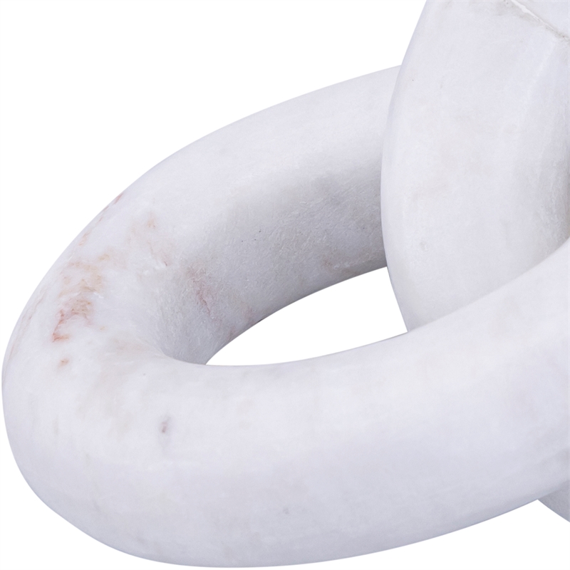 Meridian Furniture Rings White Marble Decorative Chain Links