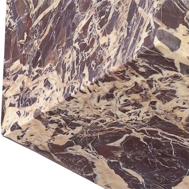 Meridian Furniture Block Cherry Marble Decorative Cube