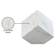 Meridian Furniture Block White Marble Decorative Cube