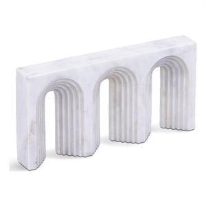 Meridian Furniture Curva White Marble Decorative Object
