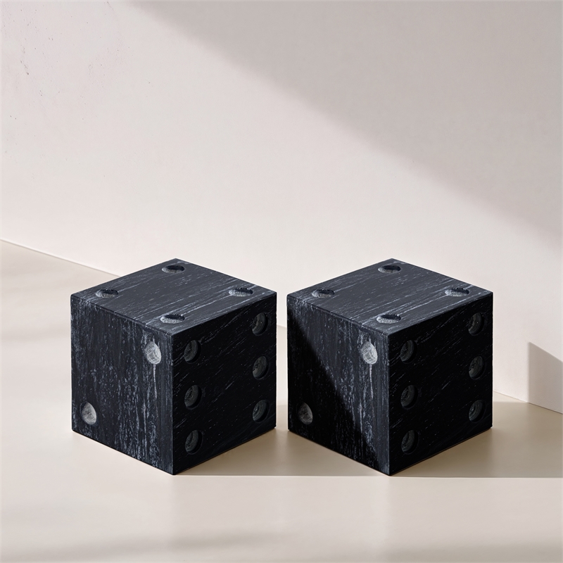 Meridian Furniture Dice Black Marble Decorative Dice