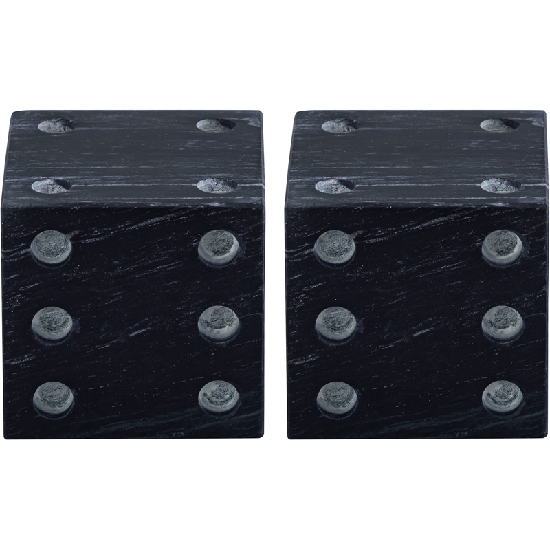 Meridian Furniture Dice Black Marble Decorative Dice