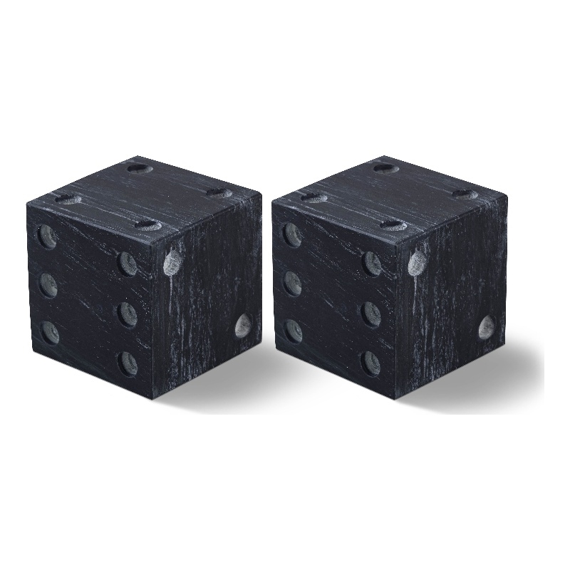 Meridian Furniture Dice Black Marble Decorative Dice