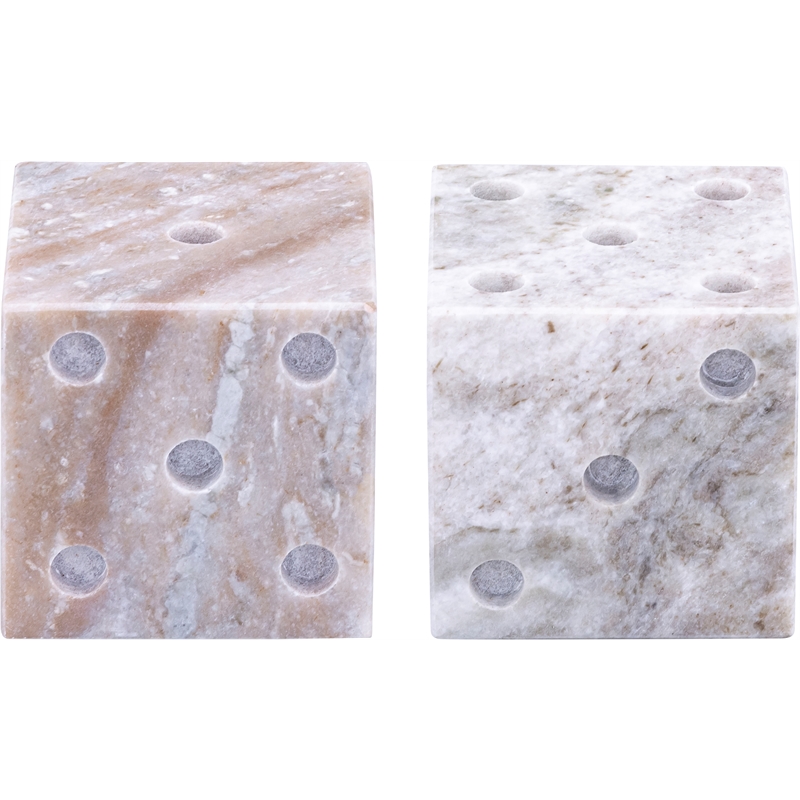 Meridian Furniture Dice Brown Marble Decorative Dice