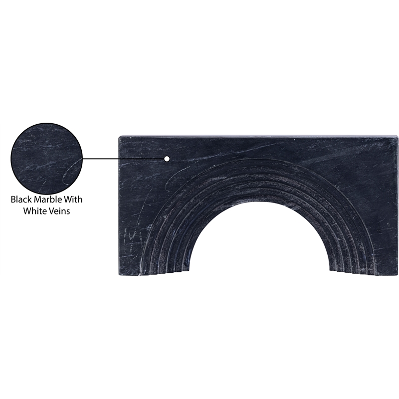 Meridian Furniture Cambre Black Marble Decorative Object