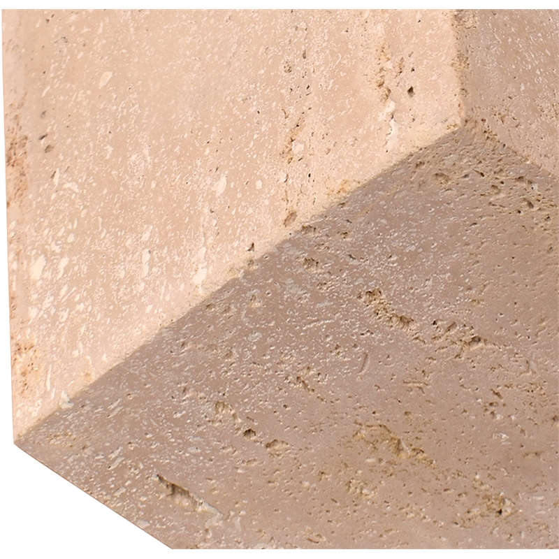Meridian Furniture Block Beige Travertine Decorative Cube