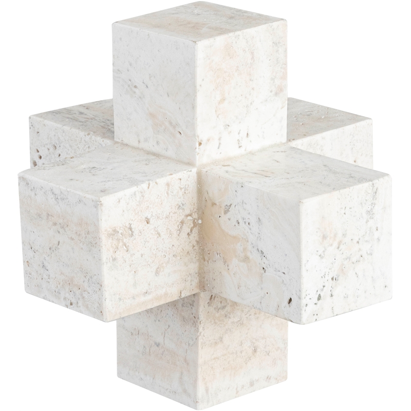 Meridian Furniture Jack Beige Travertine Decorative Jack Object
