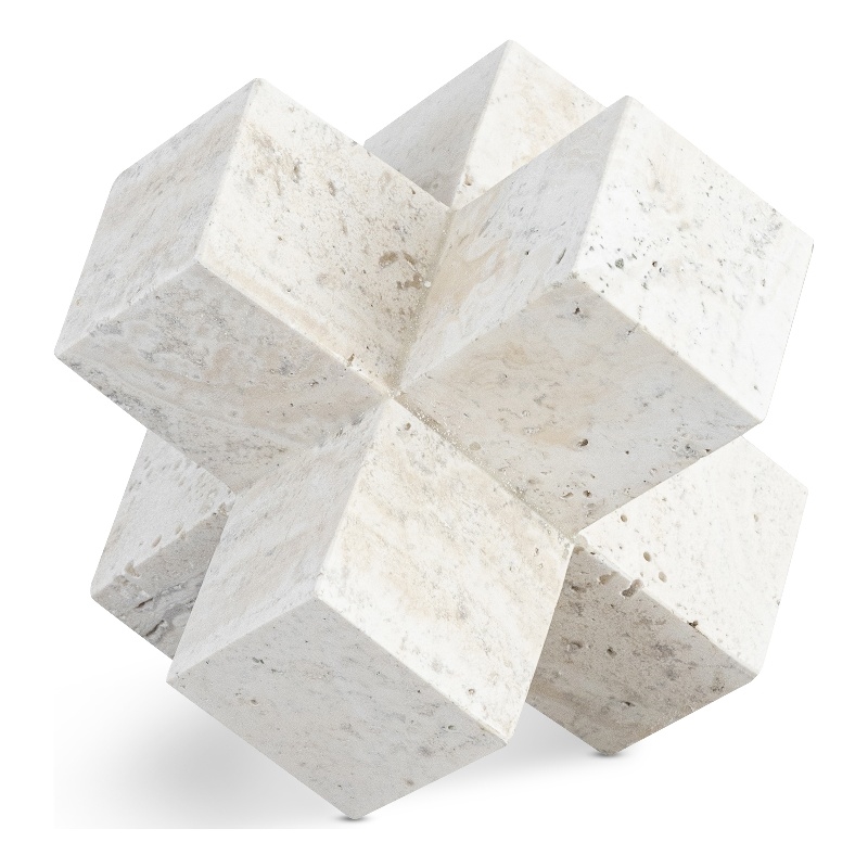 Meridian Furniture Jack Beige Travertine Decorative Jack Object