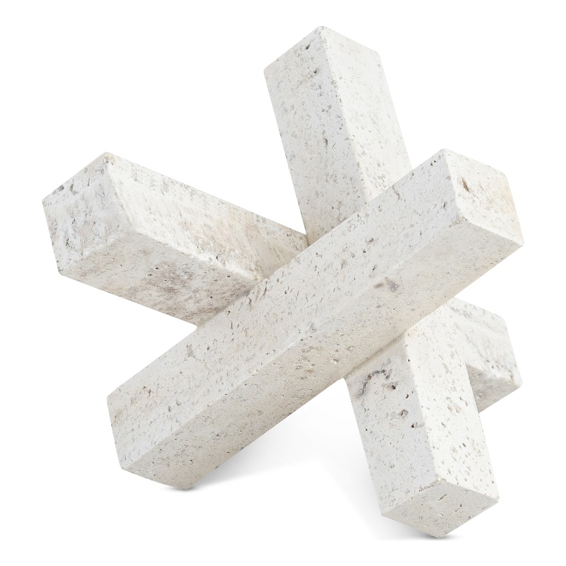 Meridian Furniture Stix Beige Travertine Decorative Object