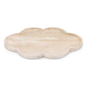 Meridian Furniture Rimini Beige Clover Shaped Travertine Tray