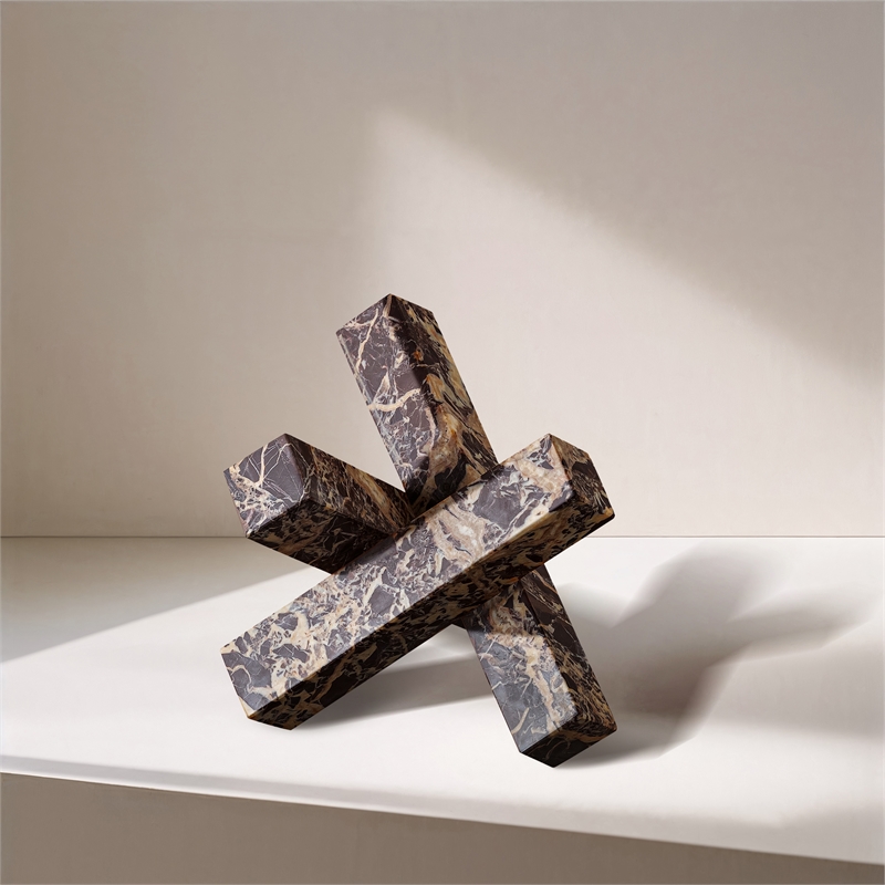 Meridian Furniture Stix Cherry Marble Decorative Object
