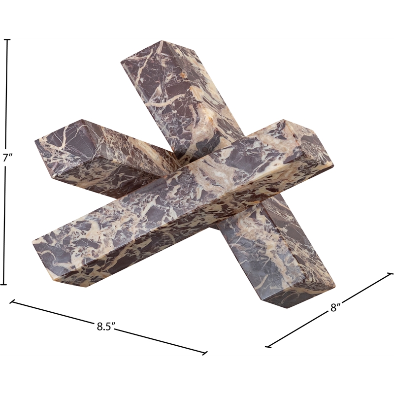 Meridian Furniture Stix Cherry Marble Decorative Object
