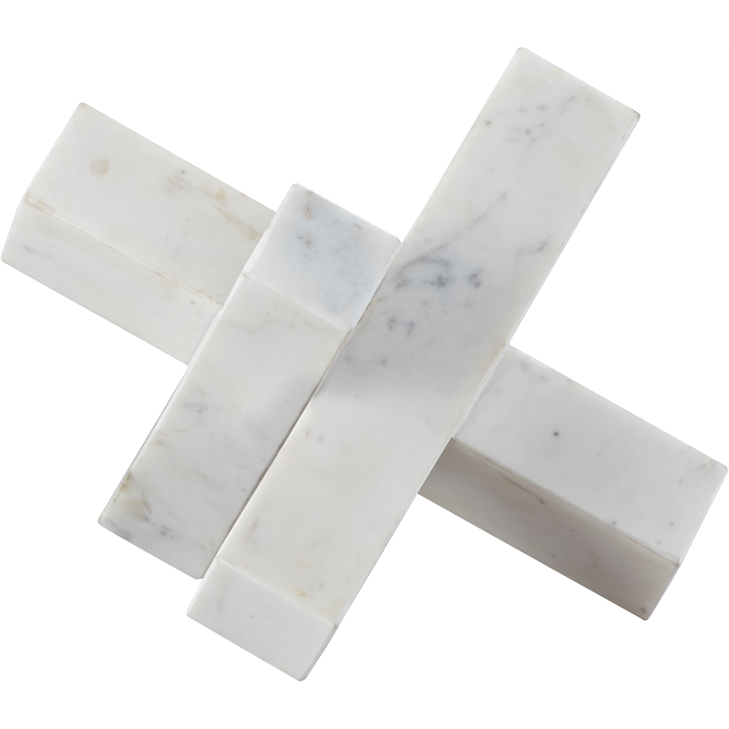 Meridian Furniture Stix White Marble Decorative Object