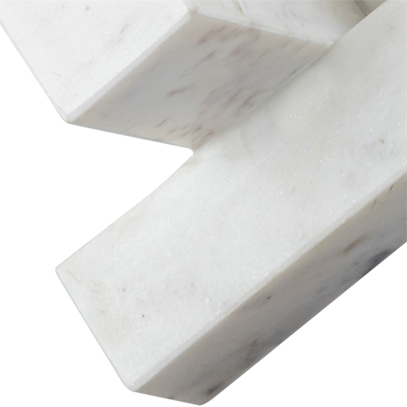 Meridian Furniture Stix White Marble Decorative Object