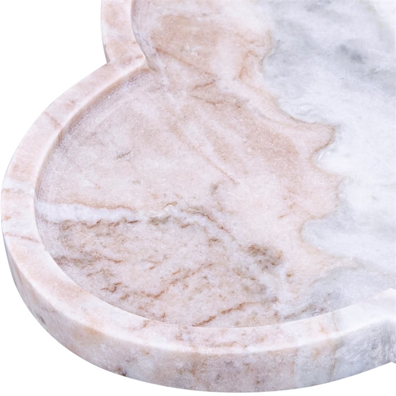 Meridian Furniture Rimini Brown Clover Shaped Marble Tray
