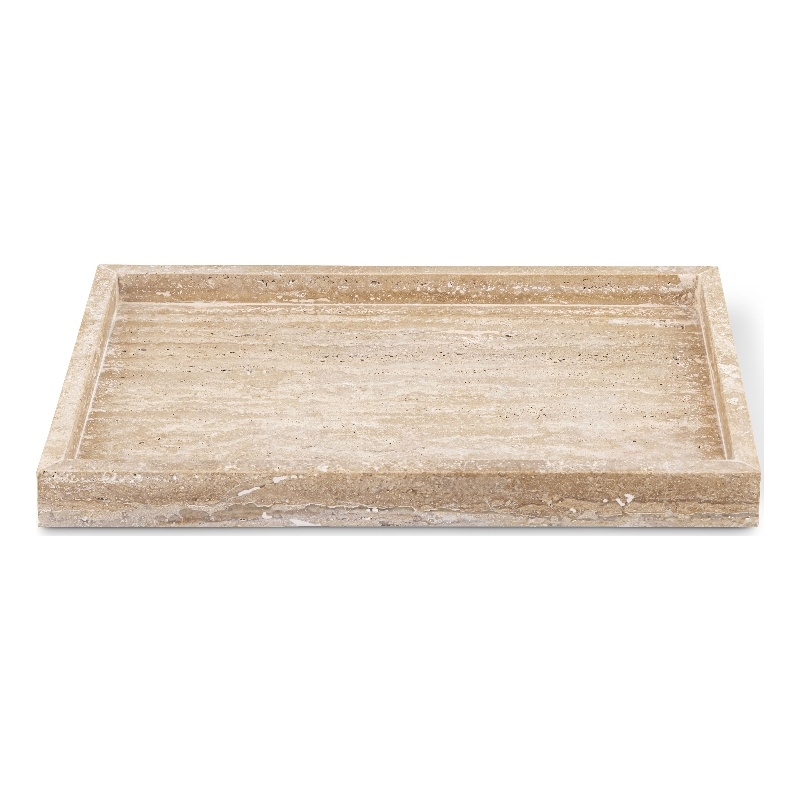 Meridian Furniture Barletta Beige Rectangular Travertine Tray