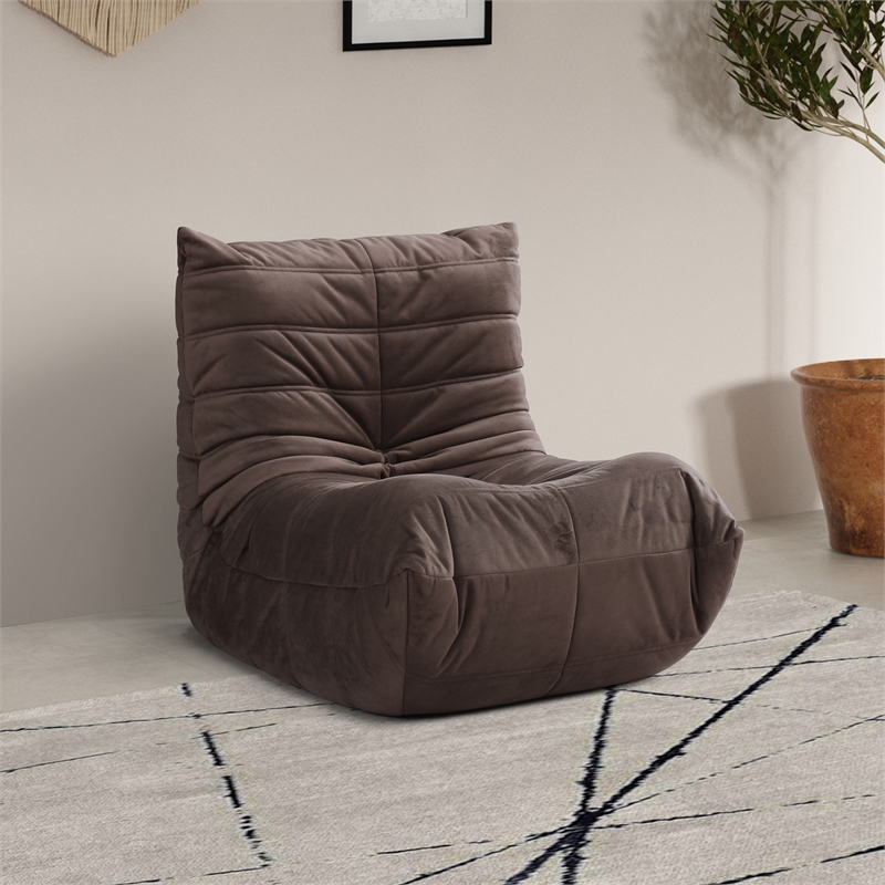 Meridian Furniture Relax Brown Velvet Upholstered Chair