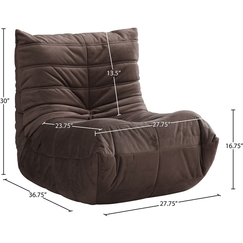 Meridian Furniture Relax Brown Velvet Upholstered Chair