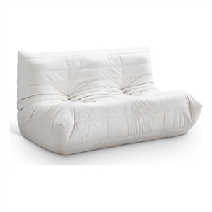 Meridian Furniture Relax 54.75&quot Cream Velvet Upholstered Loveseat