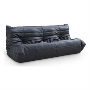 Meridian Furniture Relax 77.75&quot Black Vegan Leather Upholstered Sofa