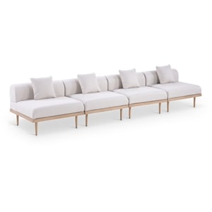 Meridian Furniture 142&quot Beige Laguna Olefin 4pc. Patio Modular Sofa