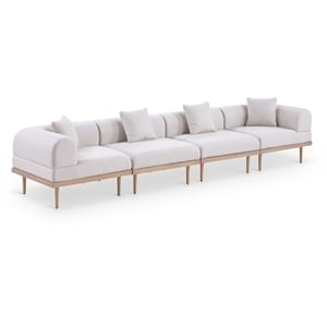 Meridian Furniture 142&quot Beige Laguna Olefin 4pc. Patio Modular Sofa
