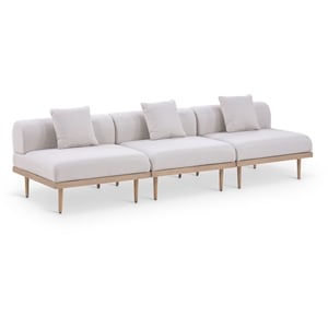 Meridian Furniture 106.5&quot Beige Laguna Olefin 3pc. Patio Modular Sofa