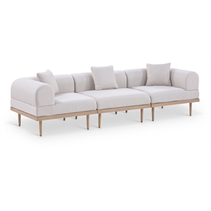 Meridian Furniture 106.5&quot Beige Laguna Olefin 3pc. Patio Modular Sofa