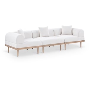 Meridian Furniture 106.5&quot Cream Laguna Olefin 3pc. Patio Modular Sofa