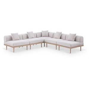 Meridian Furniture 106.5&quot Beige Laguna Olefin 5pc. Patio Modular Sectional